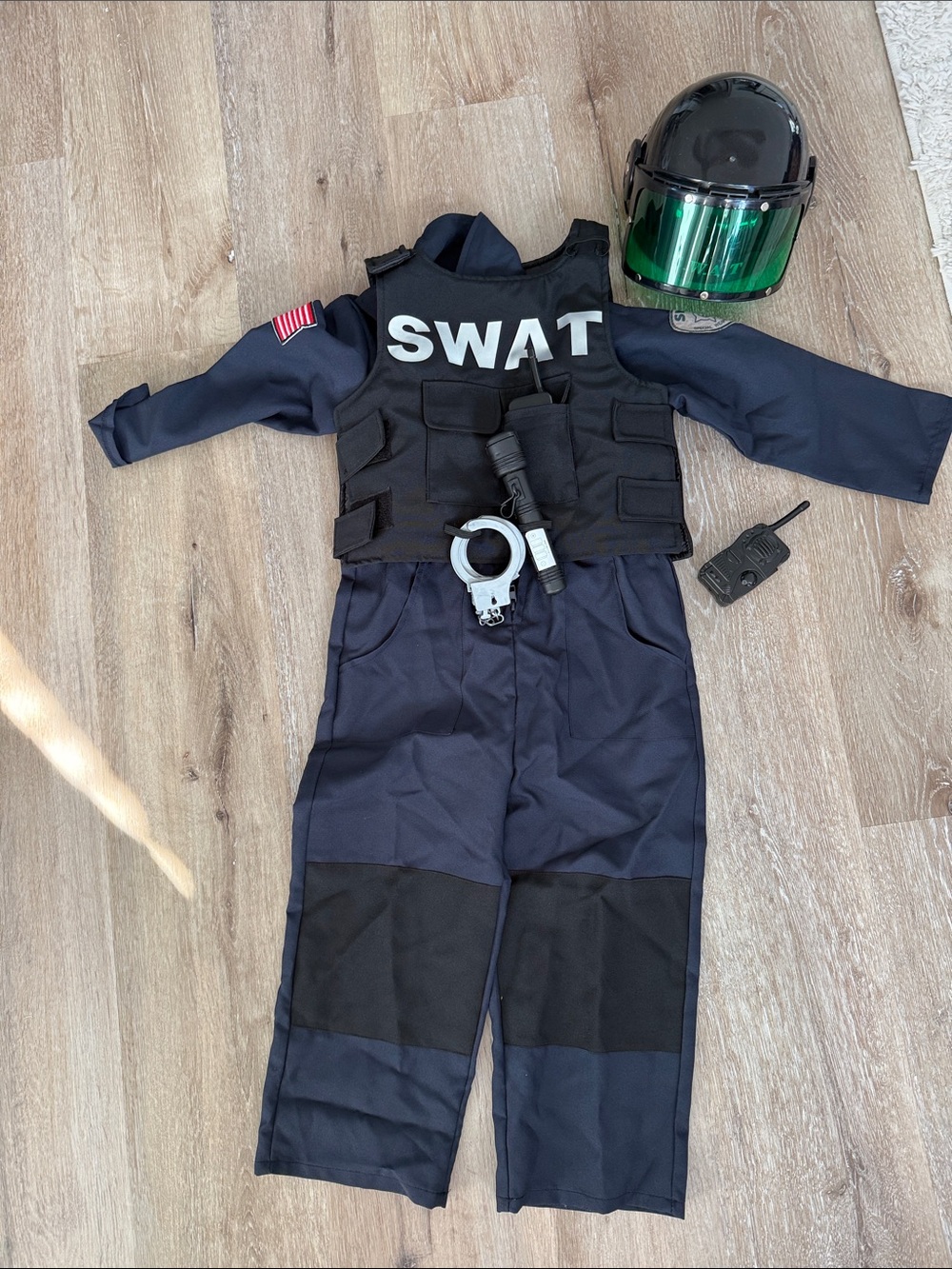 Kids SWAT Costume - Black & Navy Pretend Play Outfit